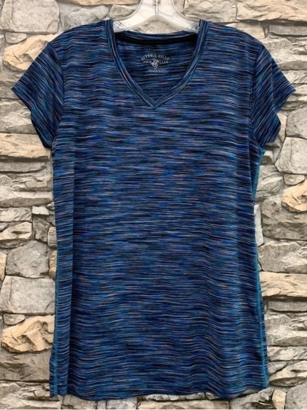 #12 Beverly Hills Polo Club Yoga Running Workout Short Sleeve T-Shirt Top Medium